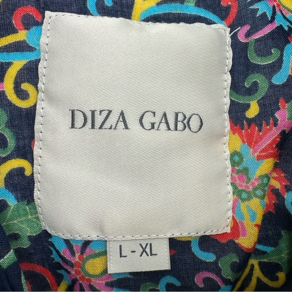 Diza Gabo Designer Lightweight Floral Multicolor Women's Top L-XL - Picture 4 of 9